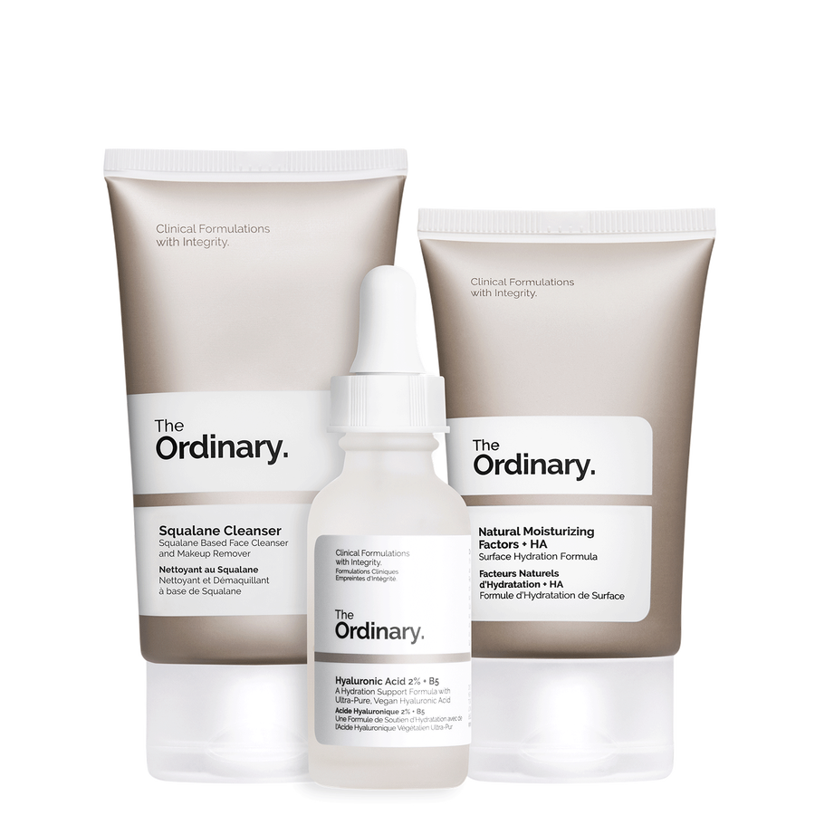 The Ordinary The Ordinary The Daily Set complete regimen with the Squalane Cleanser, Hyaluronic Acid 2% + B5, and Natural Moisturizing Factors + HA